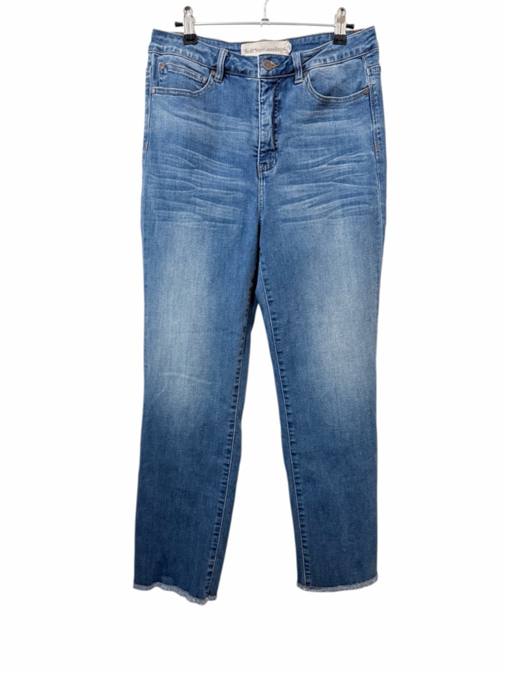 Soft Surroundings Raw Hem Jeans Blue Size 10T Tall
